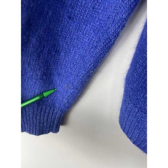 VTG Worthington Sweater Silk Angora Lambswool Blend Blue Size M Preppy Classic - Picture 5 of 6